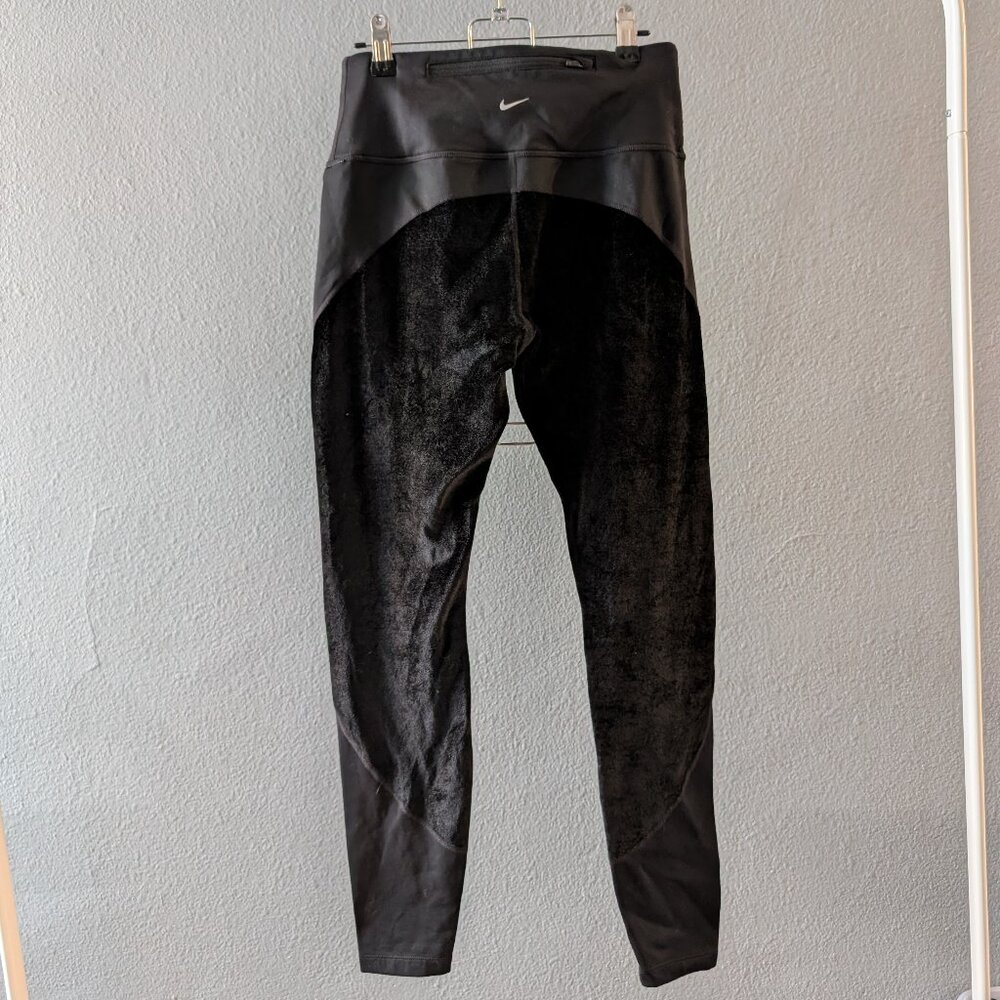 Like New Women's Nike Air Black Velour Leggings Size Small